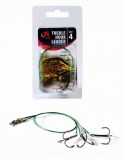 3ks - Hotový Návazec Fil Fishing Treble Hook Leader Velikost 6