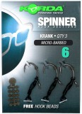 3ks - Hotový Návazec Korda Spinner Hook Sections Krank Barbed