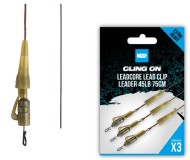 3ks - Koncová Montáž Nash Ready Tied Leadcore Lead Clip Leader 75cm
