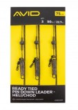 3ks - Návazec Avid Carp Ready Tied Pin Down Leader - Heli/Chod