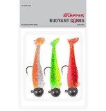 3ks - Sada Nástrah Korum Snapper Buoyant Gonks Fluoro 6cm 3ks - Sada Nástrah Korum Snapper Buoyant Gonks Fluoro 6cm