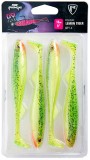 4ks - Gumová Nástraha Rage Ultra UV Slick Shad Single Colour Packs 13cm Lemontiger