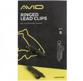5kom - Sigurnosne kopče za olovo Avid Carp Outline Ringed Lead Clips