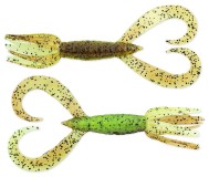 5ks - Gumová Nástraha Keitech Little Spider 3,5" 8,9cm 2,7gr Green Pumpkin/Chartreuse