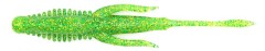 5ks - Gumová Nástraha Nories Hulabug 4,5" 10,5cm Chartreuse Gold + Green Flk.