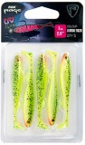 5ks - Gumová Nástraha Rage Ultra UV Slick Shad Single Colour Packs 7cm Lemontiger