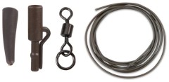 5ks - Sada Anaconda 360° Flex Ring Swivel Safety Lead Clip Kit Army hnědá