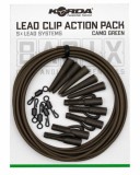 5ks - Sada Závěsek Korda Basix Lead Clip Action Pack