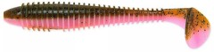 6ks - Gumová Nástraha Keitech FAT Swing Impact 3,8" 9,6cm 8,5gr Motoroil/Pink