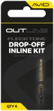 6ks Set Za Odbacivanje Olova Avid Carp Outline FleckTone Drop-Off Inline Kit