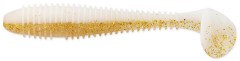 7kom - Gumena Mamac Keitech FAT Swing Impact 3,3" 8,4cm 5,6gr Bijela Zlatna