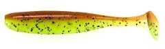 7ks - Gumová Nástraha Keitech Easy Shiner 3,5" 8,9cm 3,9gr Motoroil/Chartreuse
