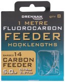 8ks Gotova Priključna žica Drennan Fluorocarbon Carbon Feeder Vel.14 / 5,0lb