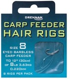 8ks Hotové Návazce Drennan Carp Feeder Hair Rigs Barbless 8 / 8lb