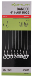 8ks - Hotové Návazce Korum Banded Hair Rigs 4 inch Veľkosť 8lb Sz 14 Barbed