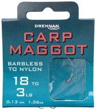 8ks Hotový Náväzec Drennan Carp Maggot Barbless Veľkosť 18 / 3lb