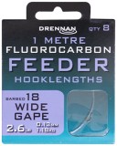 8ks - Hotový Návazec Drennan Fluorocarbon Feeder Wide Gape Vel.18 / 2,6lb