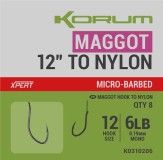 8ks - Hotový Náväzec Korum Xpert Maggot Hooks Micro-Barbed  to Nylon  0,15mm Vel. 16 8ks - Hotový Náväzec Korum Xpert Maggot Hooks Micro-Barbed  to Nylon  0,15mm Vel. 16