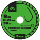 8ks - Hotový Náväzec Mikado Feeder Bomb Rig s Vrutom Bez Protihrotu