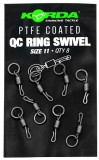 8ks - Obratlík s Kroužkem Korda PTFE QC Ring Swivel Velikost 8 8ks - Obratlík s Kroužkem Korda PTFE QC Ring Swivel Velikost 8