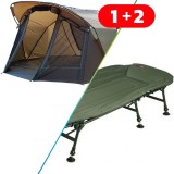 Bivak Mikado Enclave 2 Man Bivvy Plus + Lehátko JRC Contact Lite Bedchair Bivak Mikado Enclave 2 Man Bivvy Plus + Lehátko JRC Contact Lite Bedchair