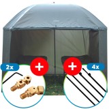 Deštník s Bočnicí Suretti Full Cover 2Man 3,20m + Sada na podpěru Deštník s Bočnicí Suretti Full Cover 2Man 3,20m + Sada na podpěru