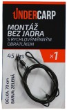 Gotovi predvez UnderCarp bez jezgre s brzom vrtilicom 45 lbs / 70 cm zelena
