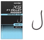 Háček Matrix X5 F1 Pellet Rigger Barbless - Eyed