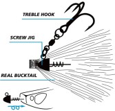 Jigová Hlavička Zavrtávací Zebco Mouse Jig Head 6cm 10gr Červená/Žlutá