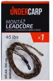 Koncová Montáž UnderCarp Leadcore s rýchlo-výmenným obratlíkom 45 lbs / 100 cm Hnedá