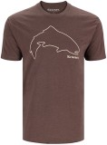 Majica Simms Trout Outline T-Shirt Brown Heather