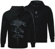 Mikina s Kapucí Giants Fishing Černá Tři Kapři Velikost XXXL Mikina s Kapucí Giants Fishing Černá Tři Kapři Velikost XXXL