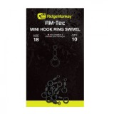 Mikro Obratlík RidgeMonkey RM-Tec Mini Hook Ring Rola Velikost 18