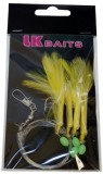 Návazec na Moře LK Baits 1/0 0,60/0,45mm Žluté Peří