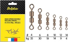 Obratlík Delphin Hi Speed Double Rolling Swivel A-04 Velikost 12/9kg Obratlík Delphin Hi Speed Double Rolling Swivel A-04 Velikost 12/9kg