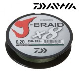 Pletená Šňůra Daiwa J-Braid 8 Tmavě Zelená 300m 0,28mm/26,5kg Pletená Šňůra Daiwa J-Braid 8 Tmavě Zelená 300m 0,28mm/26,5kg