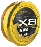 Pletená Šňůra Mistrall Shiro Silk Braided Line X8 žlutá 150m 0,32mm/42,6kg
