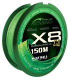Pletená Šňůra Mistrall Shiro Silk X8 Zelená 150m Pletená Šňůra Mistrall Shiro Silk X8 Zelená 150m