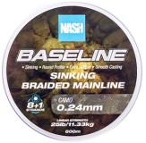 Pletená Šňůra Nash Baseline Sinking Braid Camo 600m 0,24mm/11,33kg
