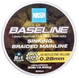 Pletená Šňůra Nash Baseline Sinking Braid UV Yellow 600m 0,28mm/13,60kg