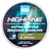 Pletená Šňůra Nash Highline Extra Supple Braid Green 600m 0,35mm/18,14kg
