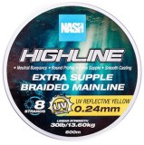 Pletená Šňůra Nash Highline Extra Supple Braid UV Yellow 600m 0,24mm/13,60kg