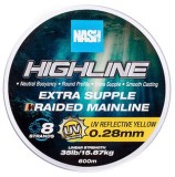 Pletená Šňůra Nash Highline Extra Supple Braid UV Yellow 600m 0,28mm/15,87kg