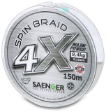 Pletená Šňůra Saenger 4X Spin Braid Šedá 150m