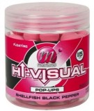 Plovoucí Boilie Mainline High Visual Washed Out Pop-Up 12mm 250ml Shellfish Black Pepper