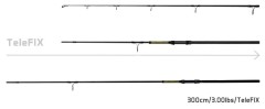 Prút Delphin STALX TeleFIX 2diel 3,00m 3,00lb