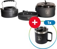 Set Posuđa Giants Fishing s Kuhalom + Nehrđajuća Thermo Šalica