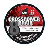 Spletaná Šnúra DAM Crosspower 8-Braid Dark Grey 150m