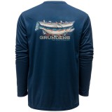 Tričko Grundéns Tech Tee LS Drift Boat Plava Abyss