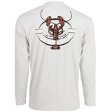 Tričko Grundéns Tech Tee LS Lobster Print Glacier Veľkosť L